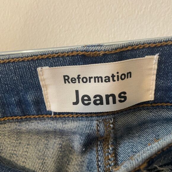 Reformation Jeans Harper Button Fly High Rise Skinny Jeans In ION Wash Sz 25 - Picture 7 of 13